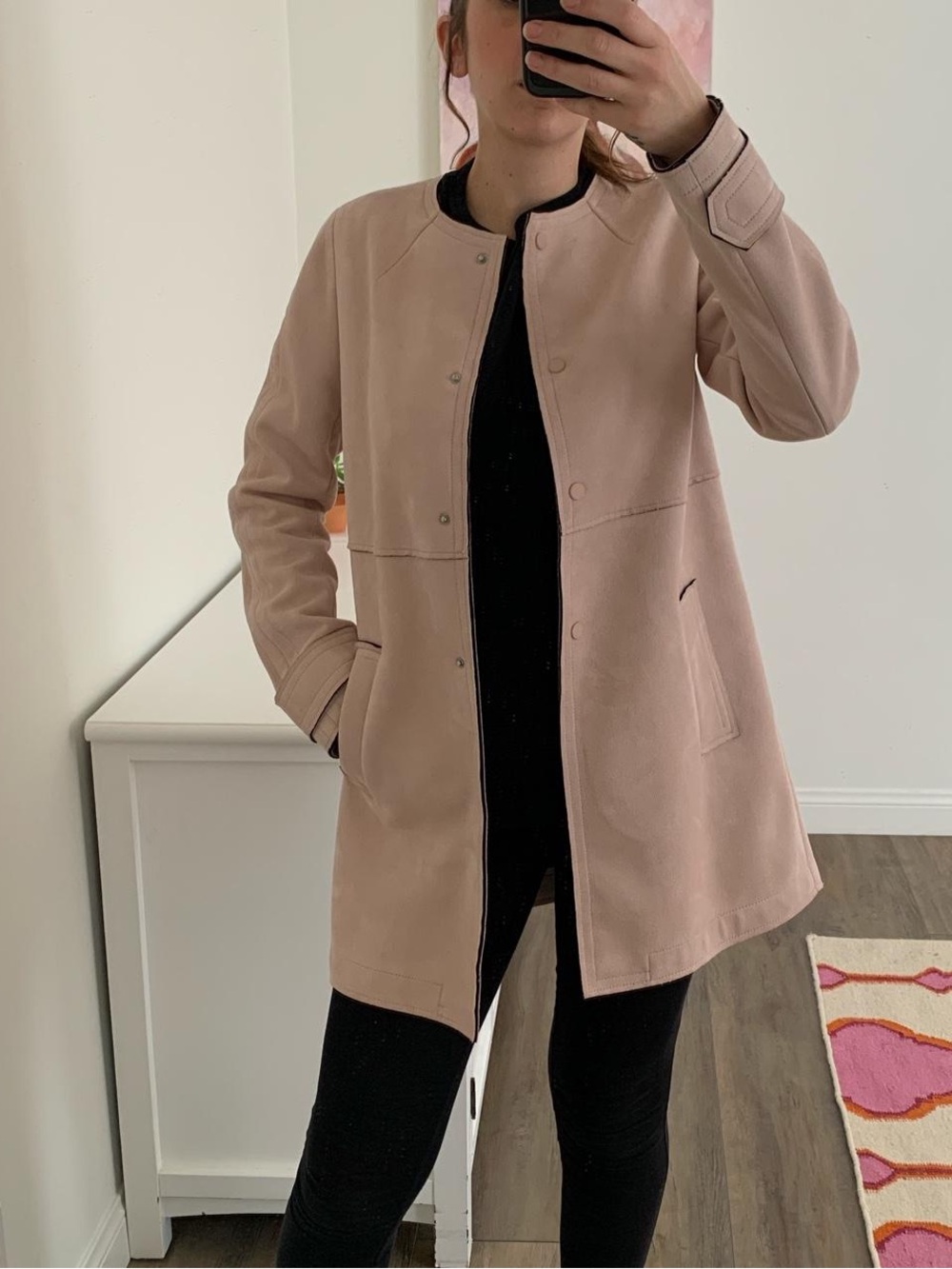 Zara Pink Suede Jacket Size XL
